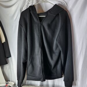 Black Sweatshirt with Hoodie - Size L
